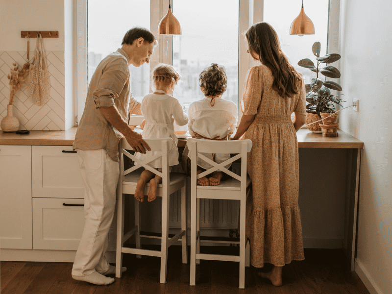 Família chegando em Calgary